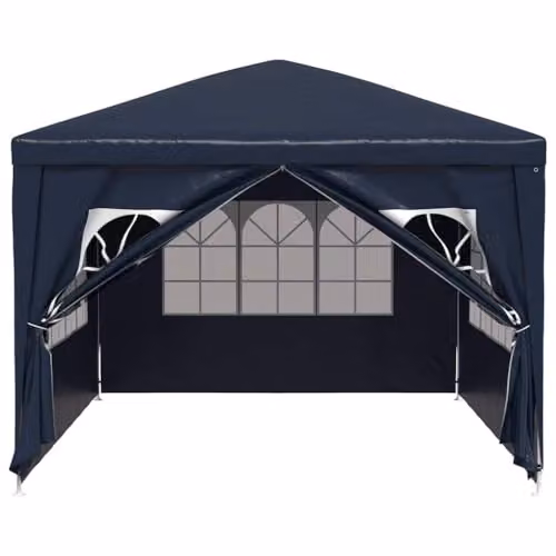 vidaXL Blue Hip Roof Party Tent with Windows, W: 300 cm, D: 400 cm, H: 255 cm – 5