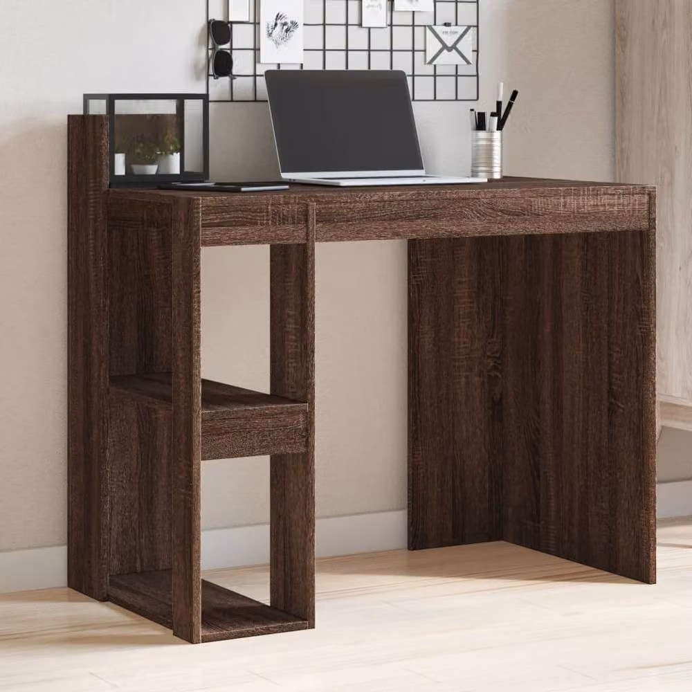 Berkfield Modern Brown Oak Computer Desk W/D/H: 103.5 x 56.5 x 94 cm – 2