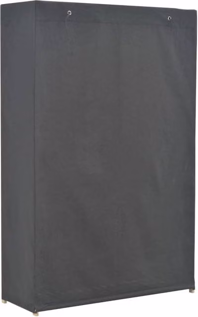 Berkfield Home 3-Tier Decorative Wardrobe in Grey Fabric and Wood, W/D/H: 110 x 40 x 170 cm