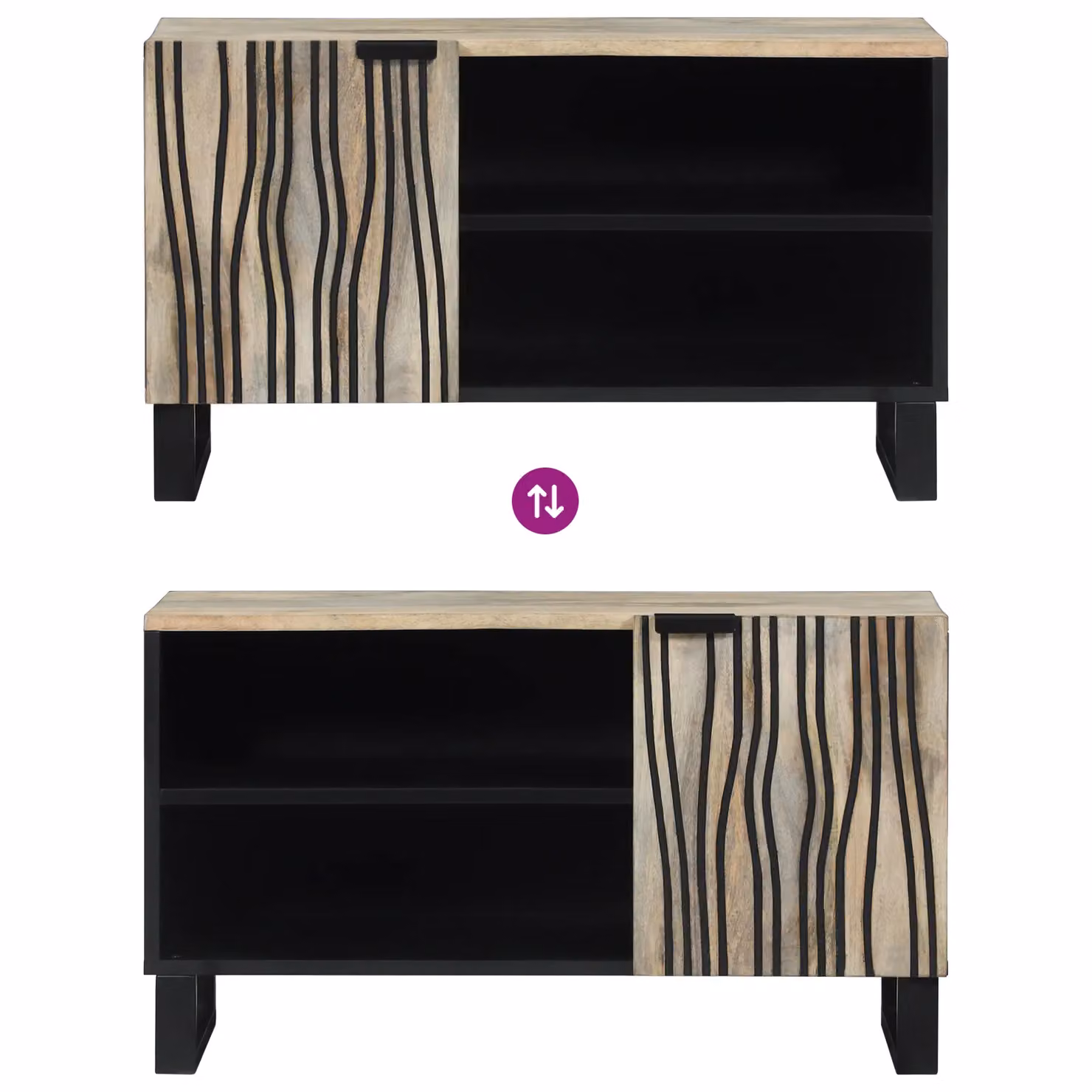 Berkfield Home Media Storage Cabinet with Shelf and Door in White and Black – 6