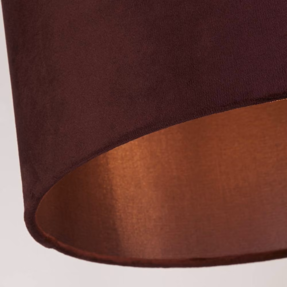 Lighting Collection Plum Velvet Drum Lamp Shade with Silk Liner, Diameter: 30 cm – 3