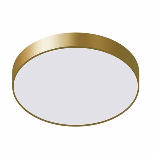 Netlighting Modern LED Round Flush Ceiling Light in Gold/Brass, Warm White 3000K, 1800lm – 1