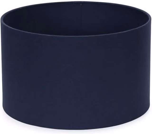 ValueLights Reni Pair of Navy Blue Fabric Drum Ceiling Lamp Shades with Reducer Ring, Width: 25 cm, Height: 15 cm