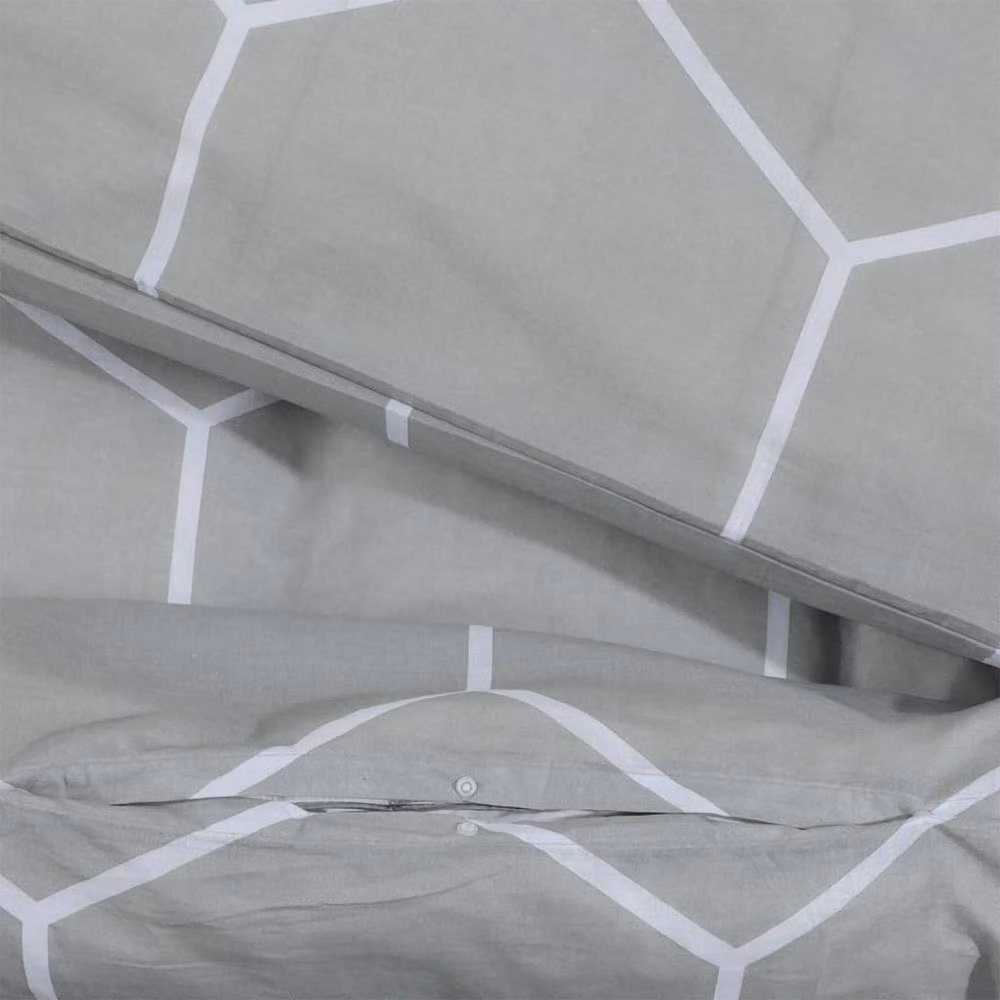 Berkfield Home Elegant Grey Cotton Duvet Cover and Pillowcase Set, W/D/H: 135 x 200 cm and 80 x 80 cm – 3