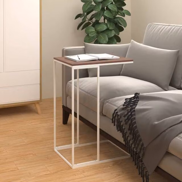 Berkfield Home White Side Table in Engineered Wood, W/D/H: 40 x 30 x 59 cm – 1