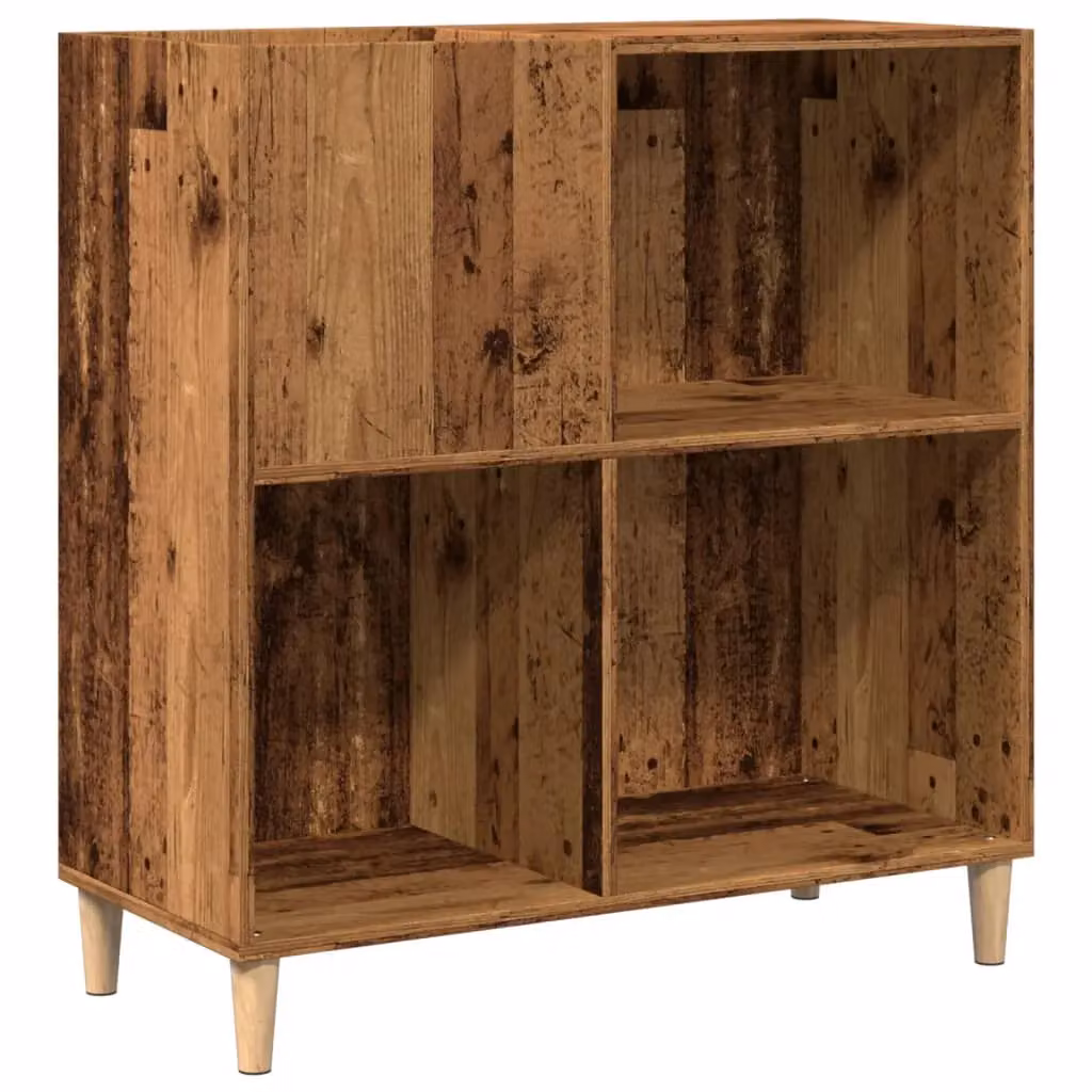 Berkfield Home Record Cabinet in Old Wood Brown, W/D/H: 84.5 x 38 x 89 cm – 2