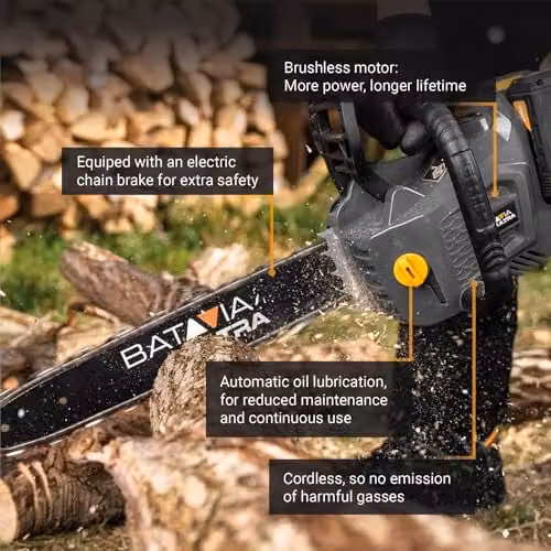 Batavia MAXXPACK 18in Brushless 36V Rechargeable Battery Chainsaw Bare Unit, Orange – 4
