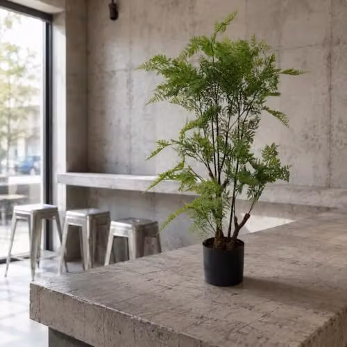 Leaf Artificial Moss Base Fern Foliage Plant in Green, Height: 90 cm – 2