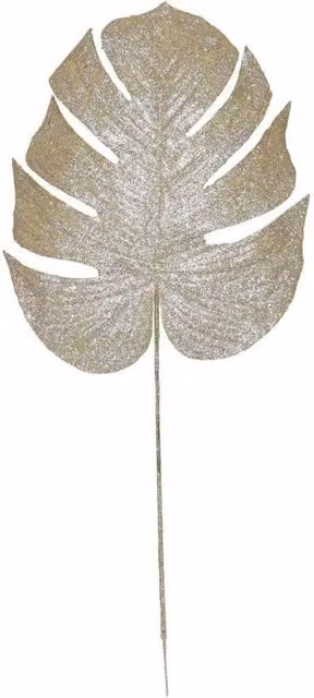 KDMD Gold Champagne Glitter Monstera Leaf Large 2 Pack
