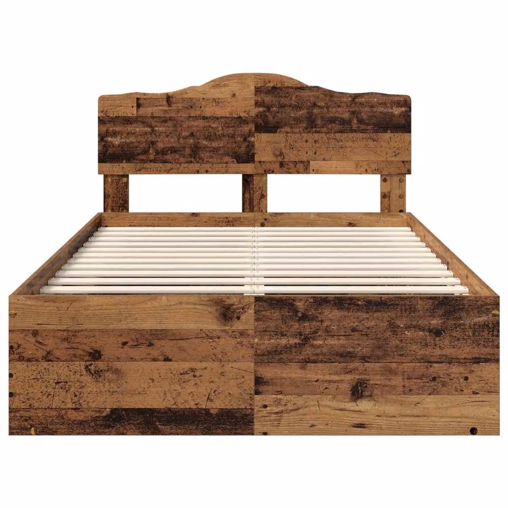 Berkfield Home Bed Frame with Headboard in Brown Solid Pine Wood, W/D/H: 120 x 200 cm – 4