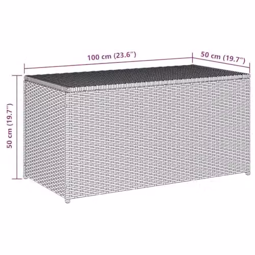 vidaXL Brown Poly Rattan Garden Storage Box W/D/H: 100 x 50 x 50 cm – 3