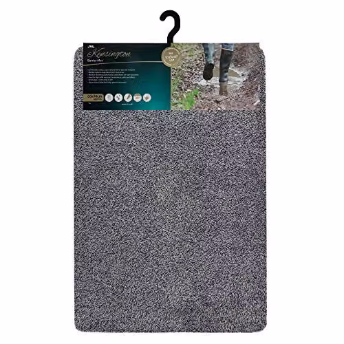 JVL Kensington Grey Rectangular Barrier Doormat, W: 60 cm, D: 90 cm, Machine Washable and Non-Slip