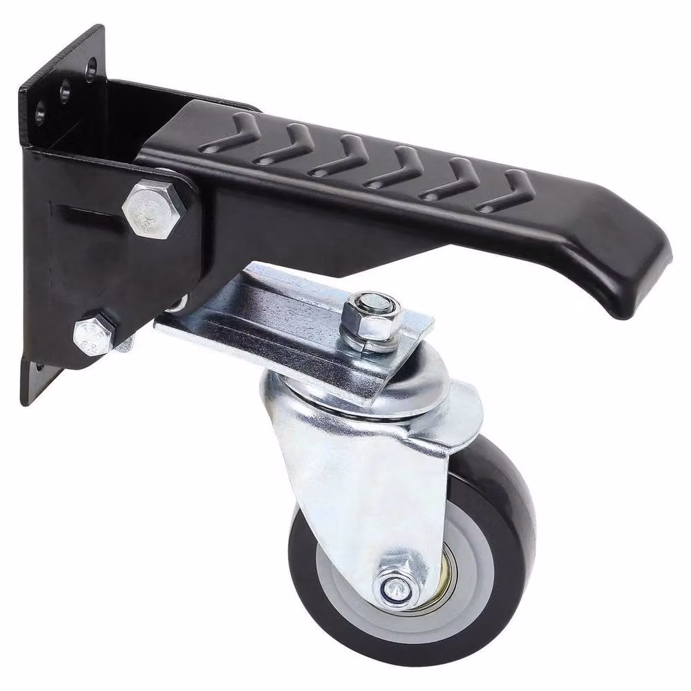 NESTLUNE Heavy Duty Retractable Workbench Casters Kit, 4 Black Castors, Width: 52 cm – 4