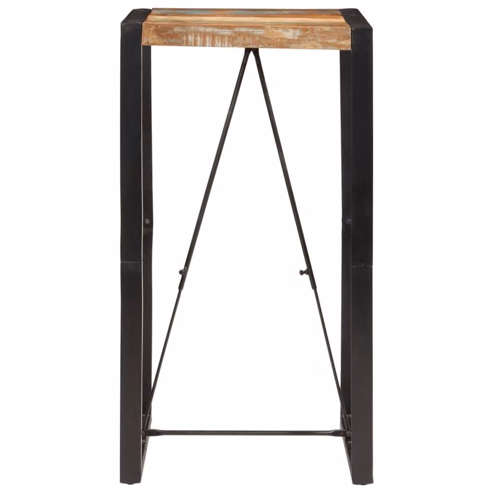 Berkfield Home Industrial Bar Table in Multicolour Reclaimed Solid Wood and Metal, W/D/H: 60 x 55 x 110 cm – 2