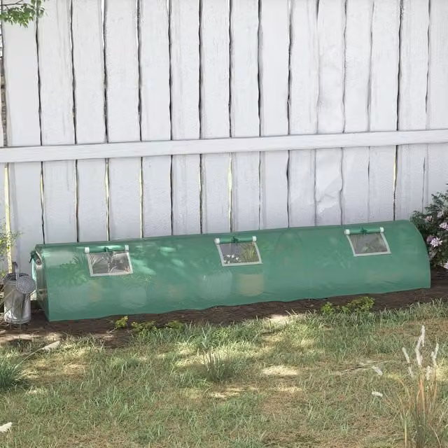 Outsunny Portable PE Mini Greenhouse with Mesh Windows in Green