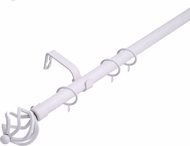 Lister Cartwright White Metal Straight Curtain Pole