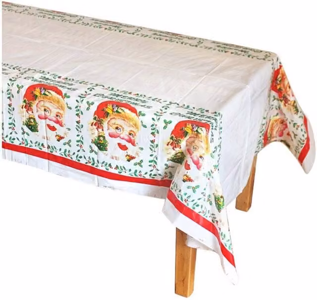 KDMD Disposable White Rectangular Christmas Tablecloth, W/D/H: 108 x 180 cm – 1