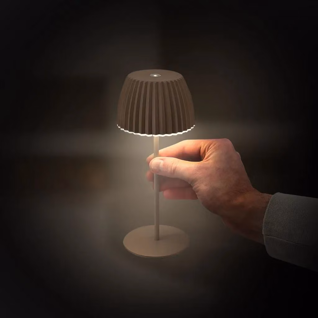 Briloner Riffle Mini Rechargeable LED Table Lamp in Umbra Sand, W/D/H: 8.5 x 8.5 x 20 cm – 4