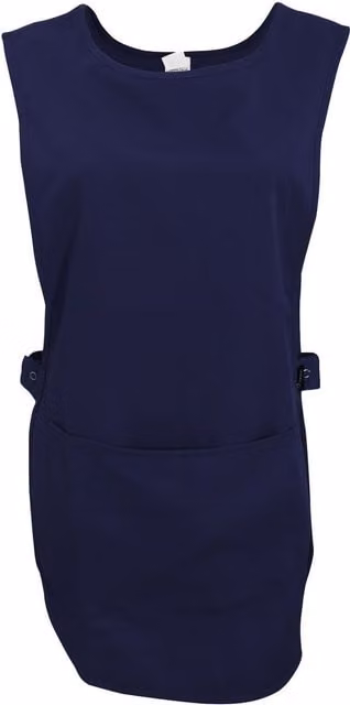 Dennys Women's Tabard Apron with Pocket in Navy Blue, Size: Large
