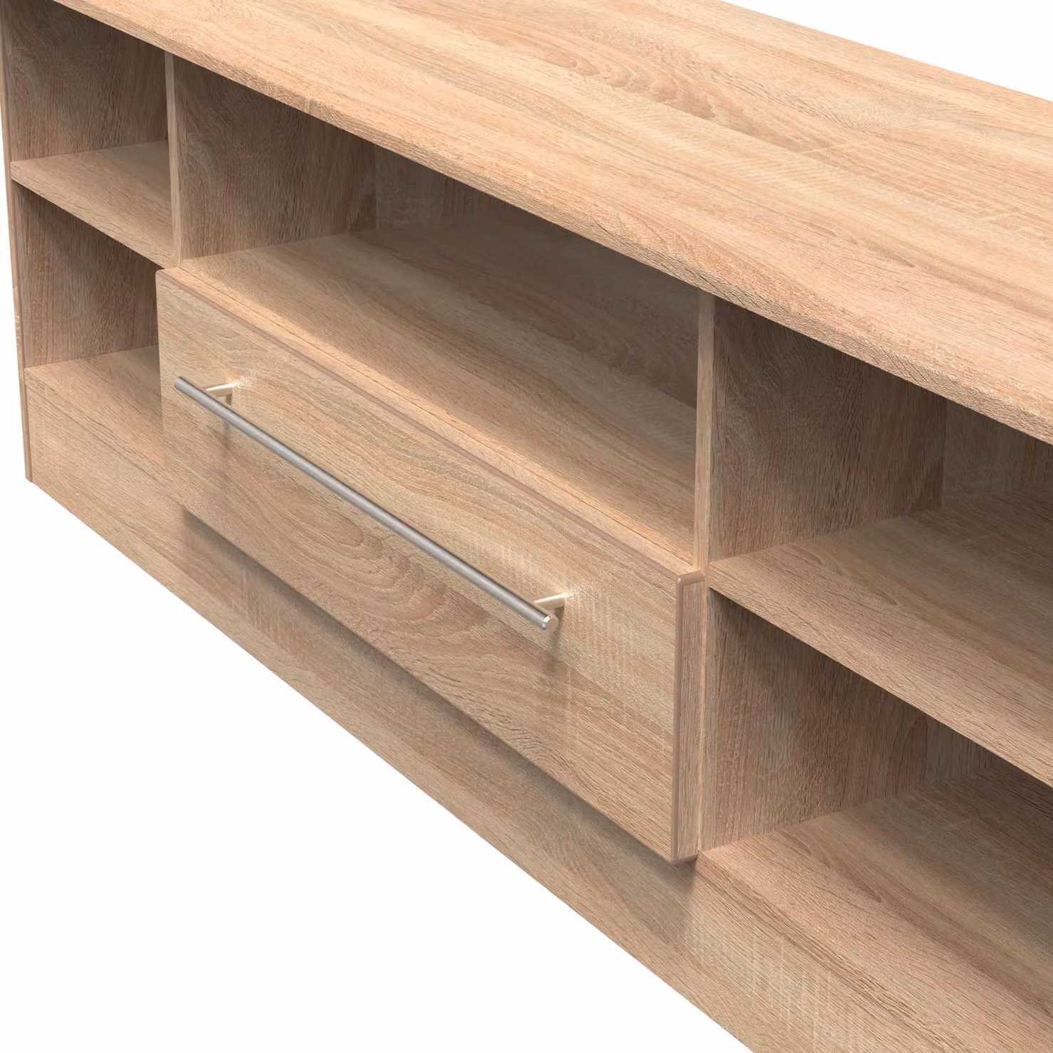 2 U Carlton Wide 1 Drawer TV and Media Unit in Light Oak – 3