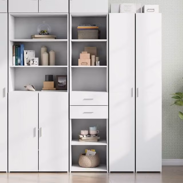 Berkfield Home Modern White Matt Highboard W/D/H: 45 x 42.5 x 185 cm – 1
