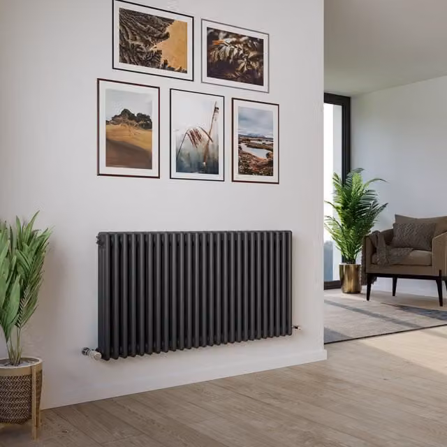 Agadon Kylo 3 Column Radiator in Grey, W/H: 60.0 x 83.0 cm