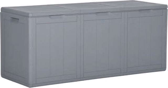 Berkfield Home Garden Storage Box 270L Grey Rattan Plastic