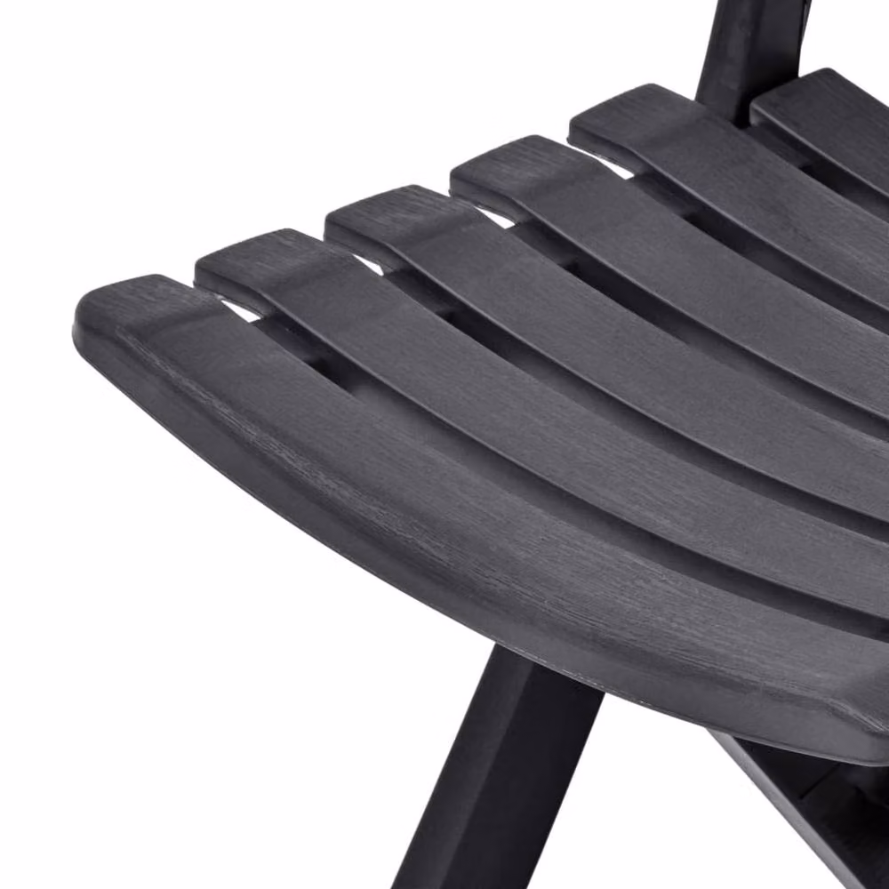 Berkfield Home Set of 2 Folding Plastic Garden Chairs in Anthracite and Black – 4
