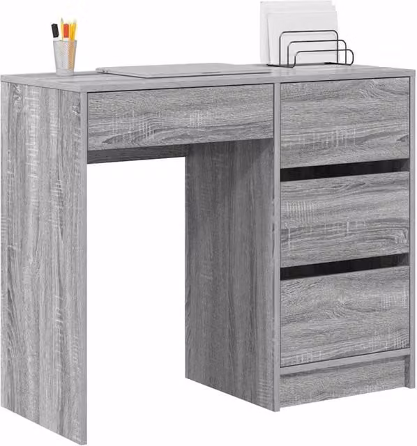 Berkfield Home Grey Sonoma Writing Desk with Medium Storage in Engineered Wood – 1