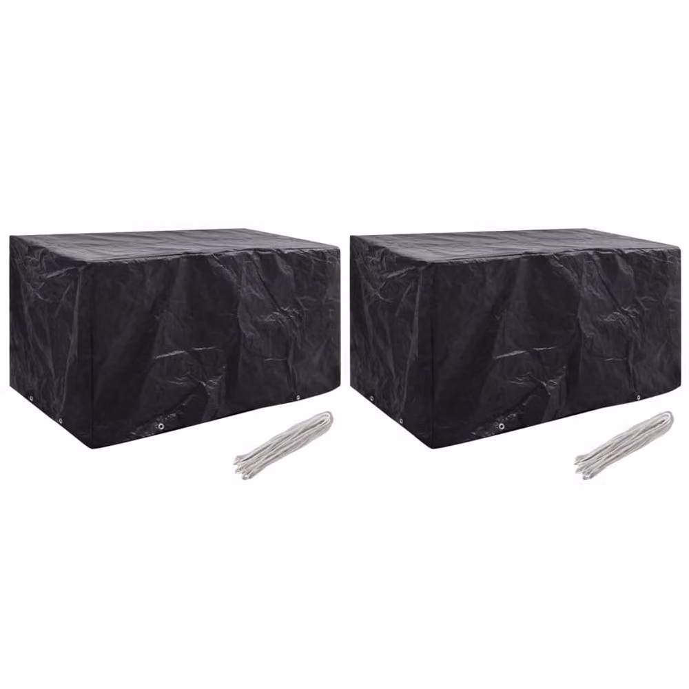 Berkfield Home Water Repellent Bench Covers, 2 Pack, Black, W/D/H: 180 x 70 x 90 cm – 2