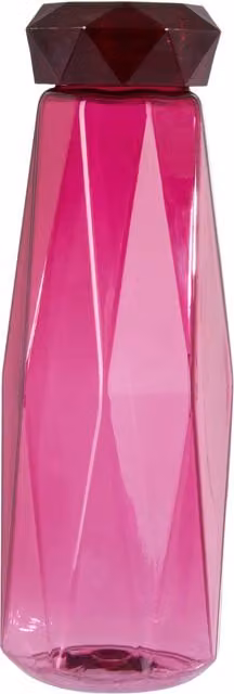 Orsina Pink Plastic Water Bottle with Diamond Pattern, 600ml – 1