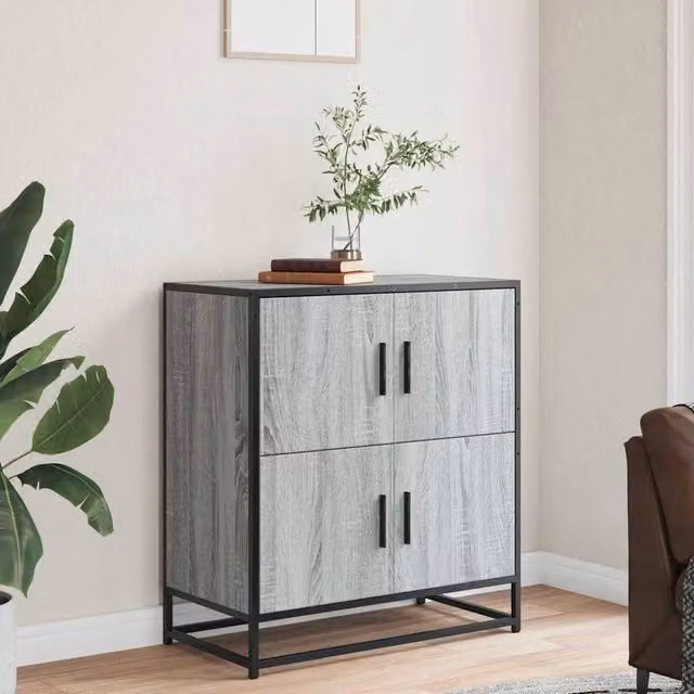 Berkfield Home Grey Sonoma Industrial Sideboard in Engineered Wood, W/D/H: 68 x 35 x 76 cm – 1