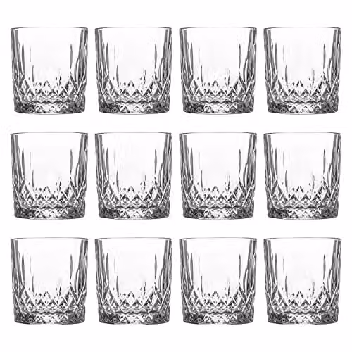 LAV Odin Geometric Glass Tumbler Set, Clear, 12 x 330 ml – 1