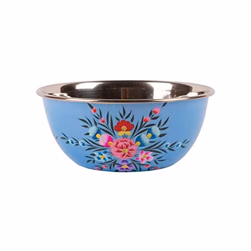 Billy Can Ocean Pansy Floral Stainless Steel Cereal Bowl, Blue, 18.5 cm – 1