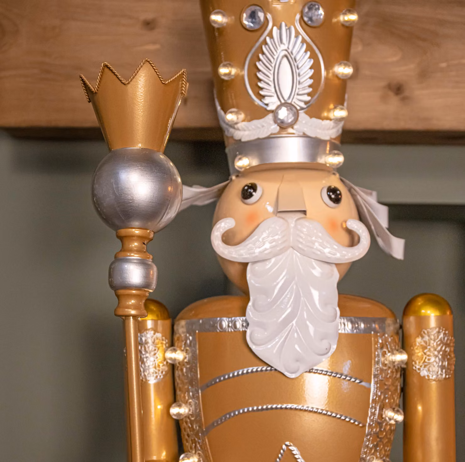 Samuel Alexander Gold Nutcracker Christmas Decoration with LED Lights, Height: 120 cm – 2
