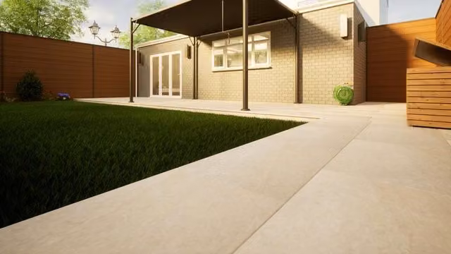 PBSL Group Ash Beige Porcelain Paving, W: 90 cm, D: 60 cm, H: 2 cm