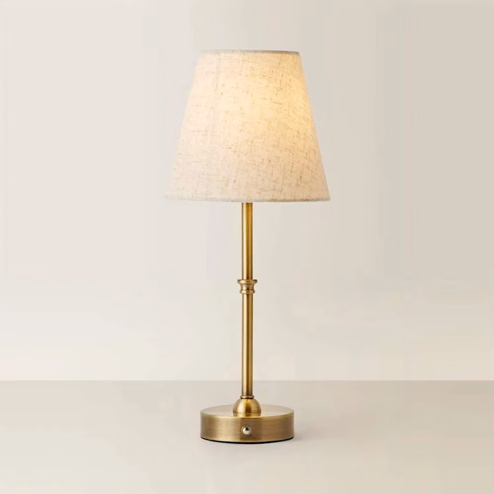 ValueLights Lowe Rechargeable LED Portable Touch Table Lamp in Gold and Beige – 2