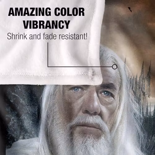 LOGOVISION The Lord Of The Rings Gandalf The White Super Soft Silky Touch Fleece Throw Blanket, W: 152 cm, D: 127 cm – 2