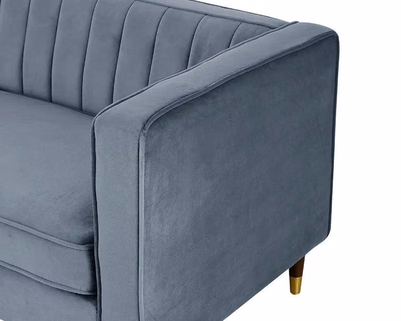 Home Detail Thomas 2 Seater Grey Velvet Sofa – 4