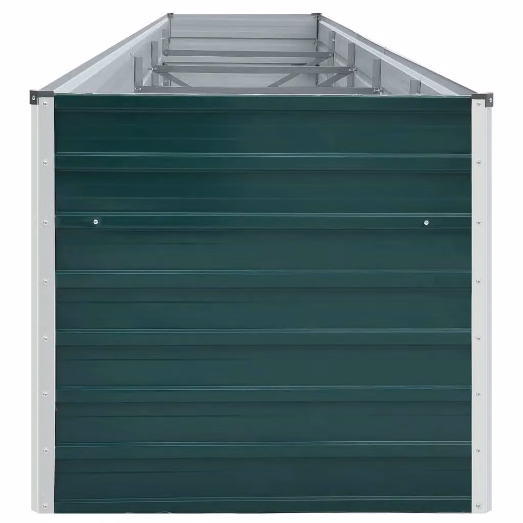 Berkfield Home Garden Galvanised Steel Raised Bed in Green, W: 400 cm, D: 80 cm, H: 77 cm – 3