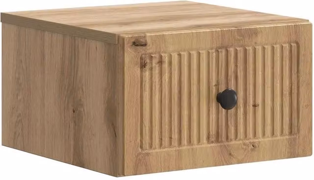 FORGEVIO Modern Wall Mounted Bedside Cabinet in Brown