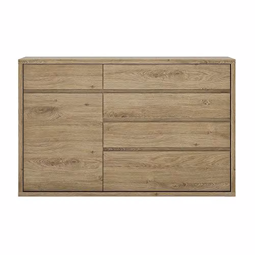 Furniture To Go Shetland 1 Door 5 Drawer Cupboard in Shetland Oak