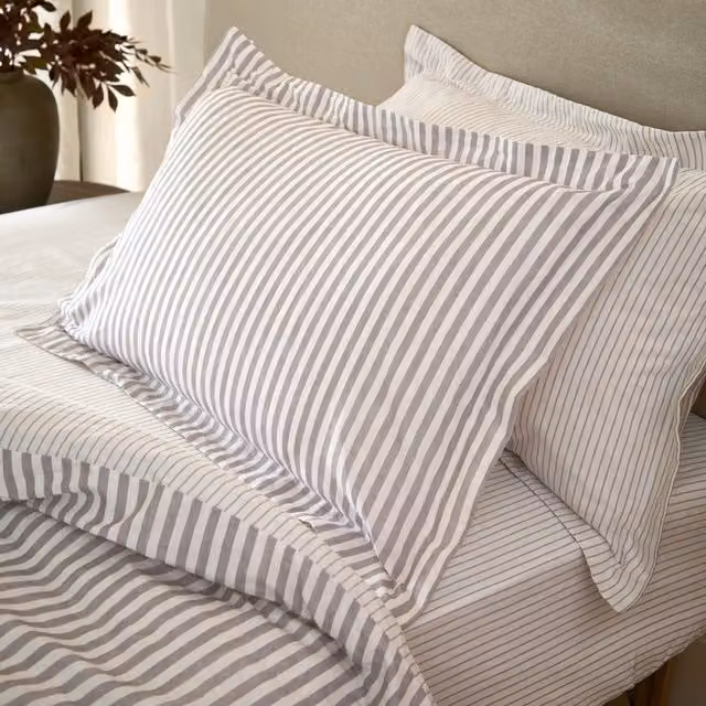 Make It A Home Hebden Melange Stripe Cotton Pillowcase Pair in Purple