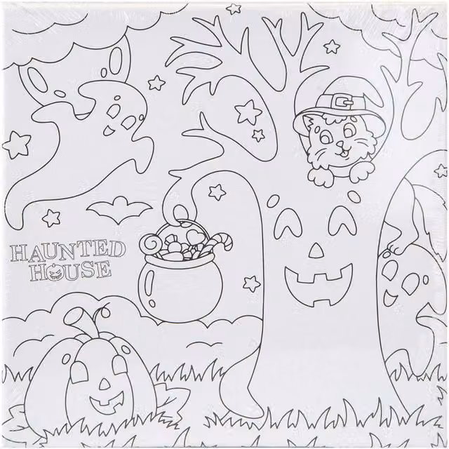 VFM e-Store Halloween Trick or Treat Canvas Craft Accessory Tree in White, Height: 25 cm