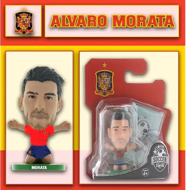 SoccerStarz Alvaro Morata Spain Home Kit Mini Figure, Red, Height: 5 cm