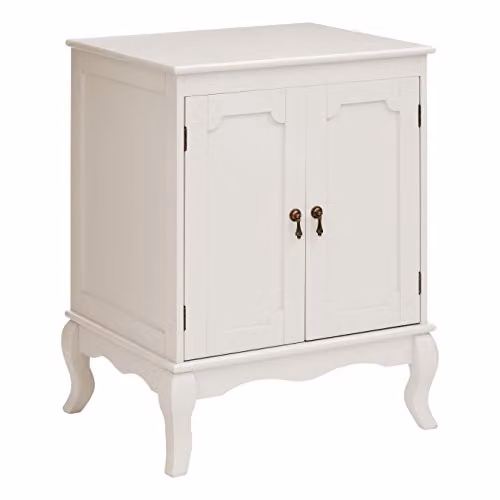 Premier Housewares Marcella Double Door Cabinet in White and Beige