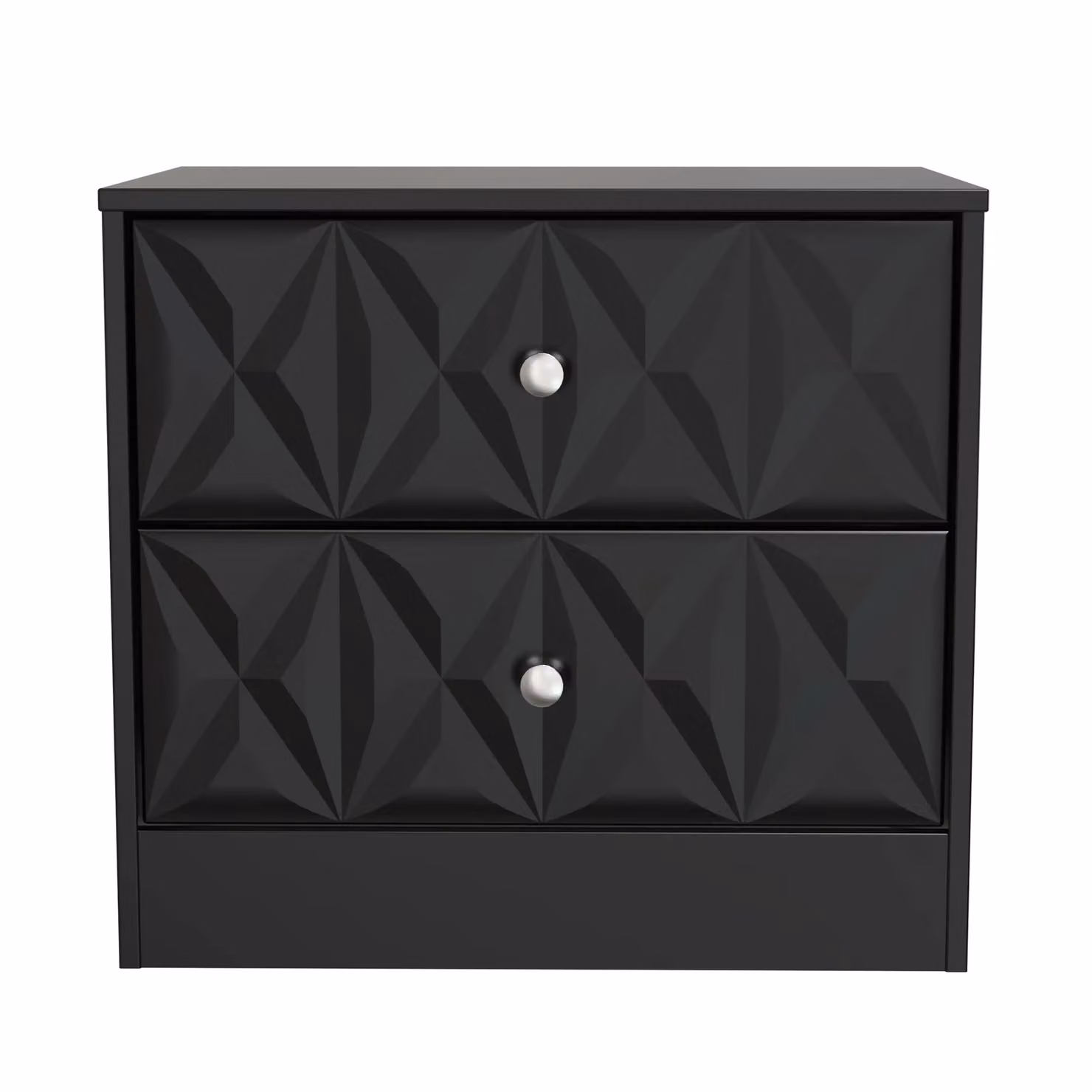 Ready Assembled 2 U Memphis 2 Drawer Side Table in True Black – 2