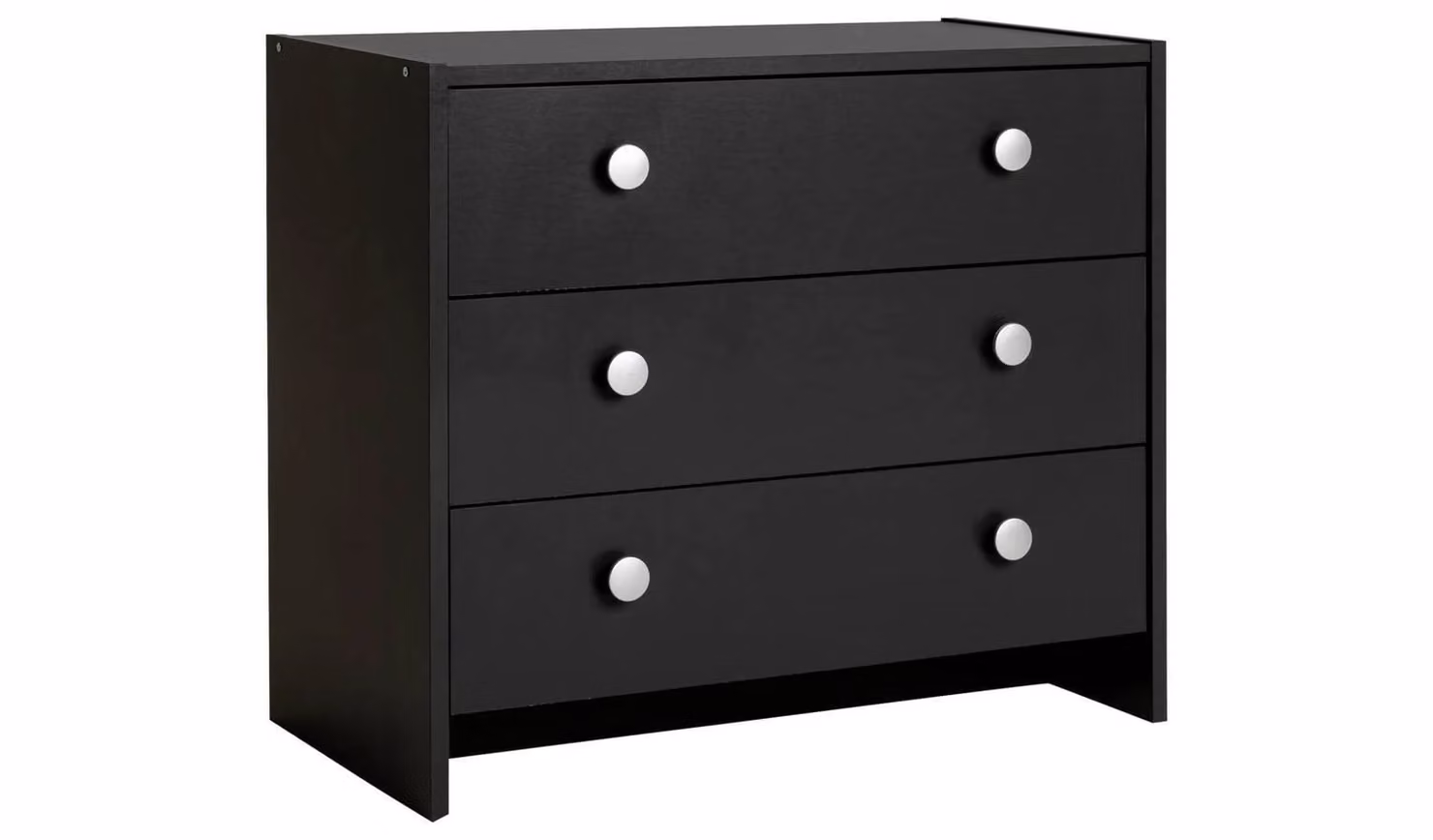 Seville 3 Drawer Chest Anthracite Storage Organiser Bedroom Furniture H 66 cm x W 33 cm x D 58 cm