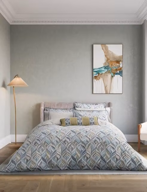 Bedeck of Belfast Rayanne Reversible Cotton Percale Bedding Set, Petrol Teal Mix, 200 x 200 cm