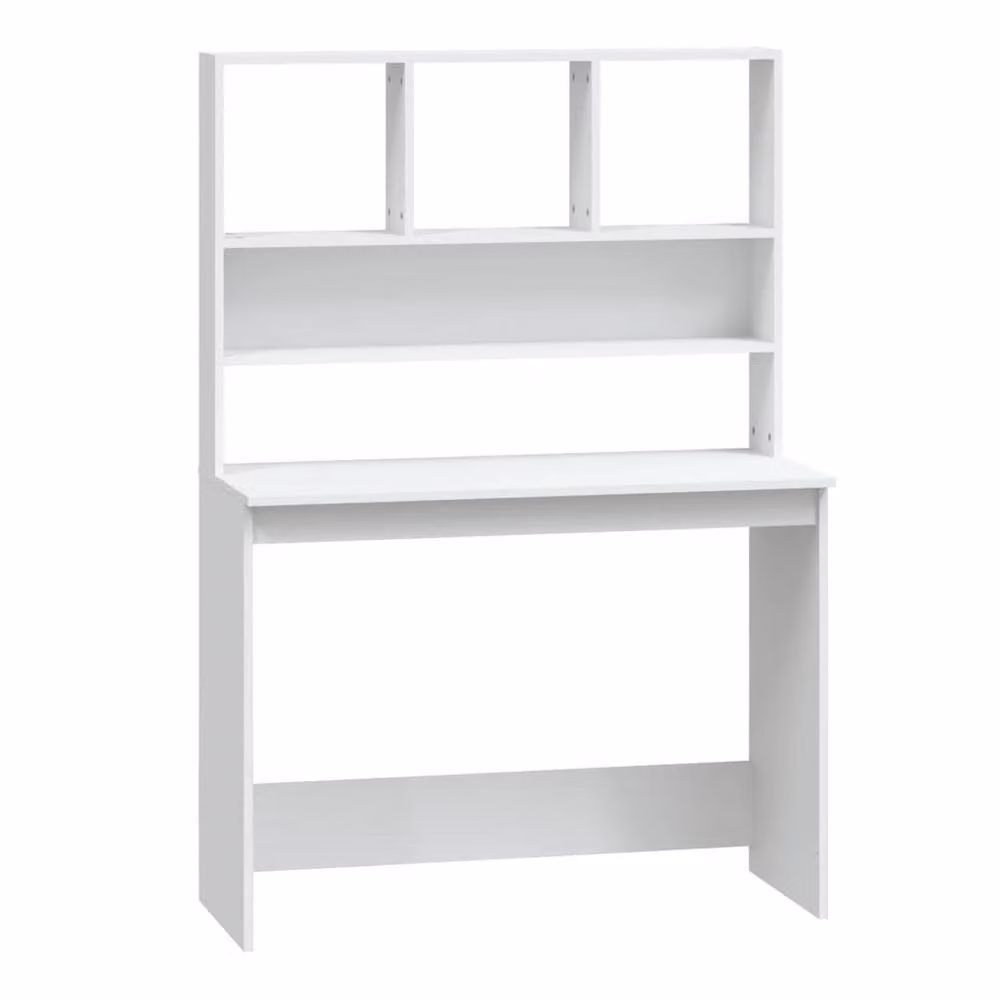 Berkfield Home White Writing Desk with Shelves, W/D/H: 102 x 45 x 148 cm – 2